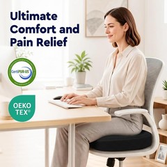 Deluxe Machine Washable Memory Foam Chair Pad for Ultimate Sitting Comfort