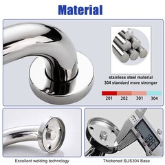 2Pcs Stainless Steel Grab Bar Bathroom Safety Handicap Shower Tub Handle Support