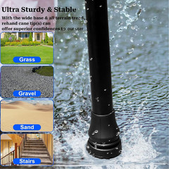 4Pc 7/8 Inch Rubber Cane Tips Heavy Duty Non Slip Replacement Tips Black