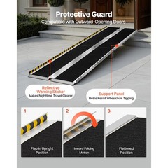 Uimoso 10FT Portable Aluminum Folding Ramp for Wheelchairs, Non-Slip 800lbs Load
