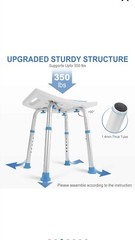 Health Line Massage Products Shower Stool 350lbs Bath Seat Chair, Tool-Free A…