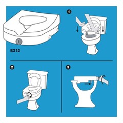E-Z Lock Raised Toilet Seat, Elongated Toilet Seat Riser, Adds 5 Inches of Heigh