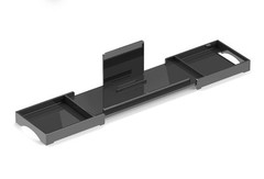 Expandable Over The Tub Bath Caddy 23-42.5in Waterproof Bathtub Tray Black