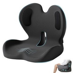 Ergonomic Memory Foam Seat Cushion with Lumbar Support for Office & Car – Pain R
