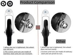2Pcs 6 Inch Black Wheels for Walker – Universal Hard Rubber 6 Inches,
