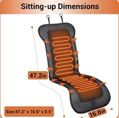 47.2″ in Chair Style Long Heated Seat Cushion for Back & Thighs