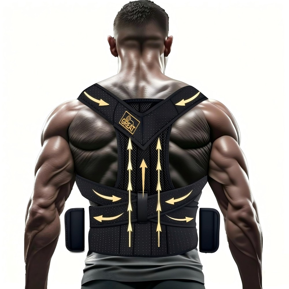 Adjustable Posture Brace for Upper Back & Shoulders, Fits Height Under 200cm …