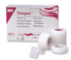 3M Transpore Water Resistant Plastic 2“x10Yds Medical Tape #1527-2 2/Pack