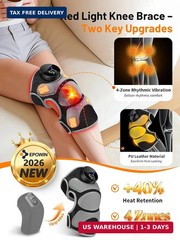Upgraded 4 Vibration Area Red Light Therapy Knee Brace with Heat, Cordless Knee