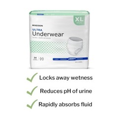 McKesson Ultra Underwear, Incontinence, Heavy Absorbency, XL, 56 Count