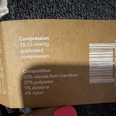 Wellow Graduated Compression Socks 18-25 mmHg Gray Large Viscose Blend