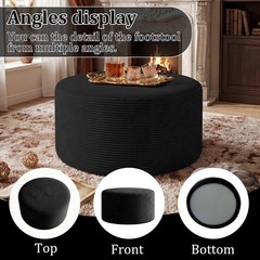 Bshomgi Round Coffee Table Ottoman For Corduroy Cloud Sectional Couches In A