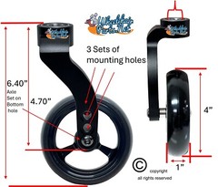 Single Sided Black Aluminum Caster Fork Assembly With 4×1 Caster Wheels