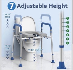 Loyoda Toilet Seat Risers for Seniors, Raised Toilet Seat with Handles & Padded