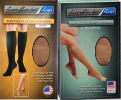Loving Comfort Knee High Support Stockings Closed Toe 20-30 (Beige) X-Large