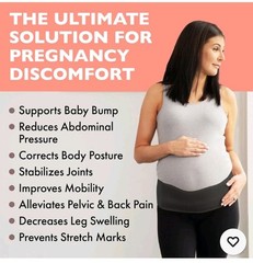 AZMED Maternity Belt Back Support – Adjustable Abdominal One Size, Black