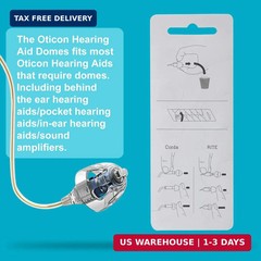 Hearing Aid Domes for Oticon MiniFit Single Vent Bass Domes: 2 Packs (8mm)