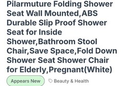 Shower Seat Folding Wall Mounted Bathroom Mobility Aid Chair Strong Fold Up Down