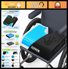 Ergonomic Gel Wheelchair Seat Cushion – Waterproof, Pressure Relief, U-Cutout, M
