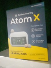Audien Hearing Atom X Rechargeable IIC Hearing Aids CaseControl UV Music Calls