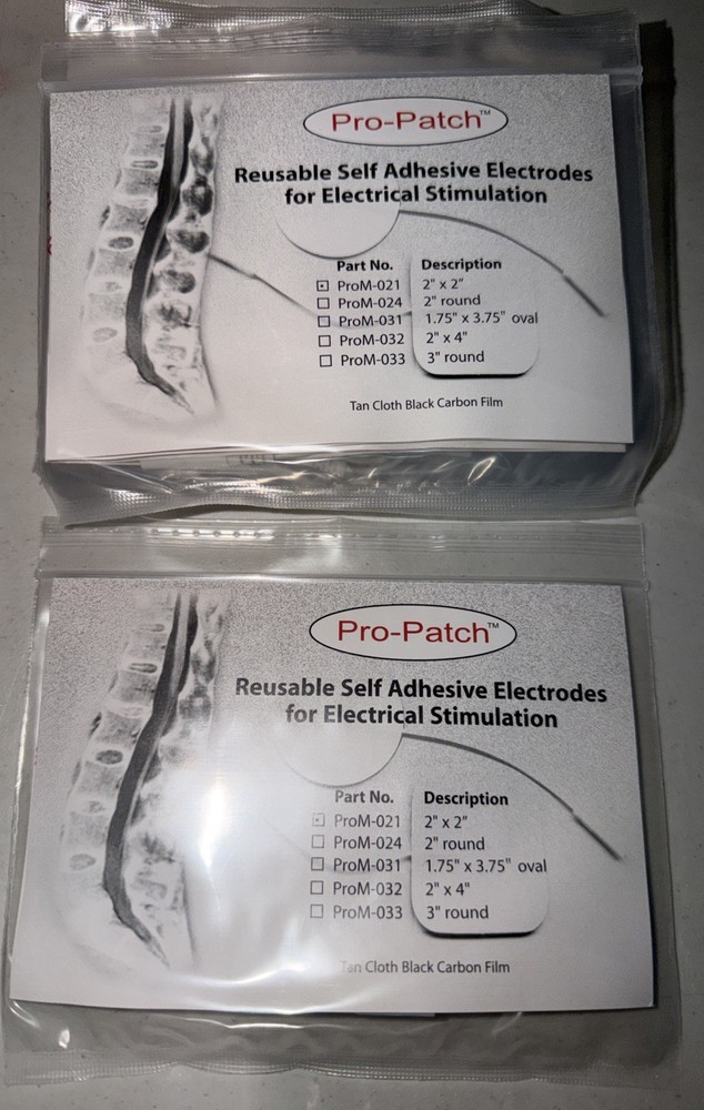 10 Packs Pro-Patch Reusable Self Adhesive Electrodes 4 Piece 2×2 40 Total Patche