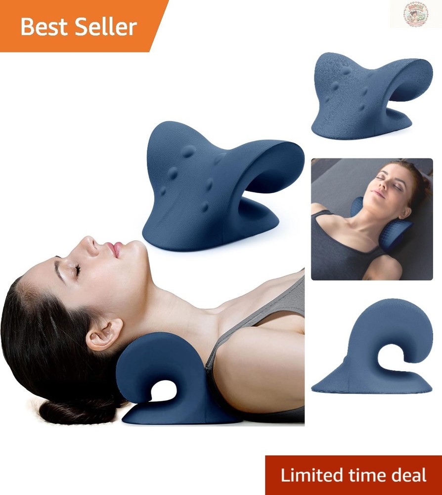 Compact Dark Blue Neck Stretcher for Quick Pain Relief – Ergonomic and Portable