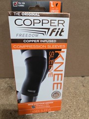 Copper Fit CF2KNLG6 Knee Compression Sleeve – Black