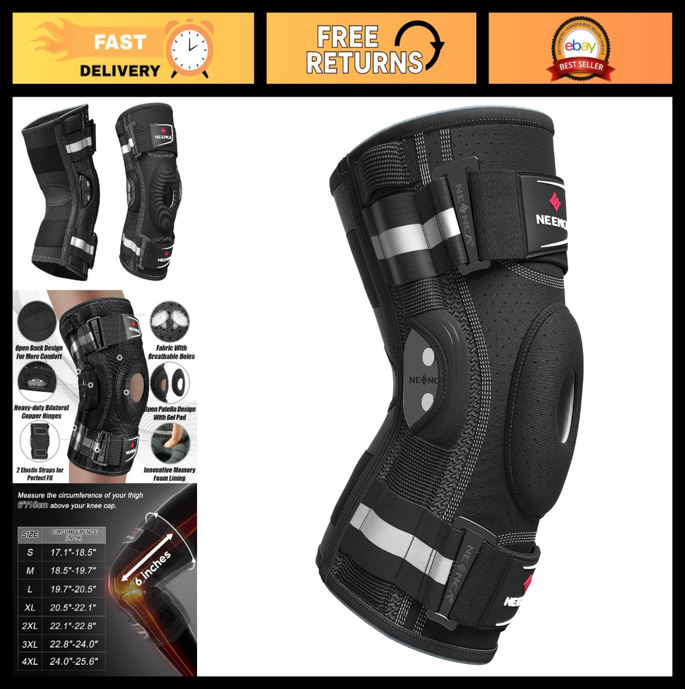 Adjustable Hinged Knee Brace Support for Pain Relief, Arthritis, Meniscus Tear,