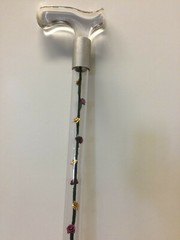 Walking cane acrylic burgundy and gold roses lucite elegant designer changeable