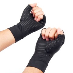 1 Pairs Copper Arthritis Compression Gloves Hand Support Joint Pain Relief Black