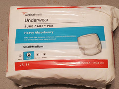 3-Pack 25 Ct Cardinal Sure Care Plus Absorbent Underwear Small/Medium Total 75