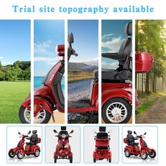 4-Wheel Heavy Duty Electric Mobility Scooter 800W for Senior & Adult 500lbs Red