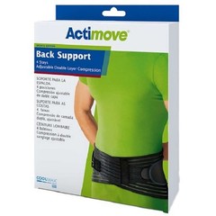 Actimove Back Support 4 Stays Adjustable Double Layer Compression 2X-Large Black
