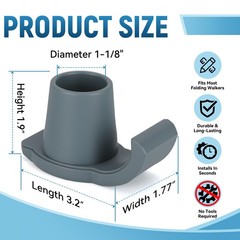 Walker Ski Glides for Folding Walkers – Universal Walker Glide Caps & Sliders, W