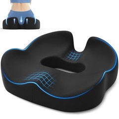 Hemorrhoid Discomfort Tailbone Pressure Coccyx Office Chair Seat Cushion Black