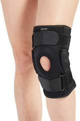 Hinged Knee Brace, Adjustable Support with Dual Hinges & Open Patella, Sports
