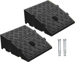 2Pack Curb Ramp Black Color, Portable Lightweight Heavy Duty Plastic Driveway Cu