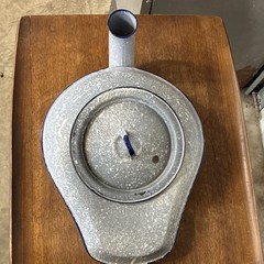 Blue Speckled Enamel Bed Pan