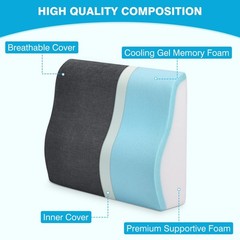 TANYOO Back Support Pillow for Recliner Dual Layer Lumbar Medium, Dark Grey
