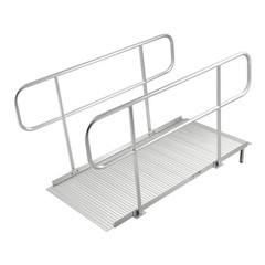 1000LBS HeavyDuty Aluminum Wheelchair Ramp 71.1×32.7in Handrails Adjustable Legs