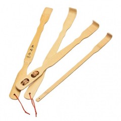 3pcs Bamboo Back Scratcher – Long Handle Wooden Itch Reliever for Adults & Elder