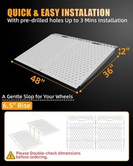 VNN 36″ x 48″ Shed Ramp 1500LB Capacity Anti-Slip Punch Plate Ramp for ATV (2PC)