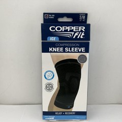 Copper Fit Ice Knee Compression Sleeve Infused Menthol S/M 12”-16” Black – 1 ct
