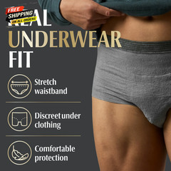 Real Fit Incontinence Underwear for Men, Adult Diapers, S/M, Grey, 56 Count👌 ✅