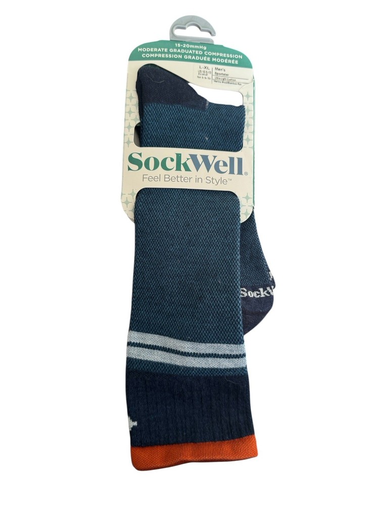 Sockwell L/XL Moderate Compression Socks 15-20 mmHg Sz 10.5-13 Men’s NWT USA