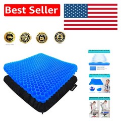 Soft Cooling Seat Cushion for Long Sitting: Pain Relief for Back & Hip – Blue