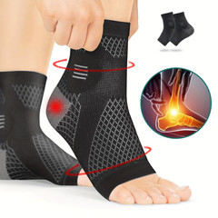 1Pair Ankle Compression Socks,Compression Foot Sleeves with Arch & Ankle Support