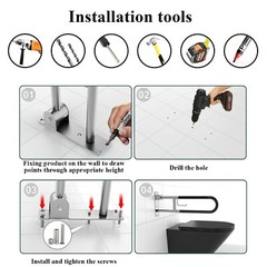 Flip-up Handicap Grab Bars, 29.6 Inch Toilet Safety Rails Wall Mount Grab Bar…