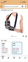 Hinged Elbow Brace Adjustable Post OP ROM Elbow Brace W/Sling Stabilizer (Left)