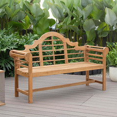 Lutyens Teak Wood Garden Bench 5-Foot – Wooden Outdoor Bench for Patio, Porch, L